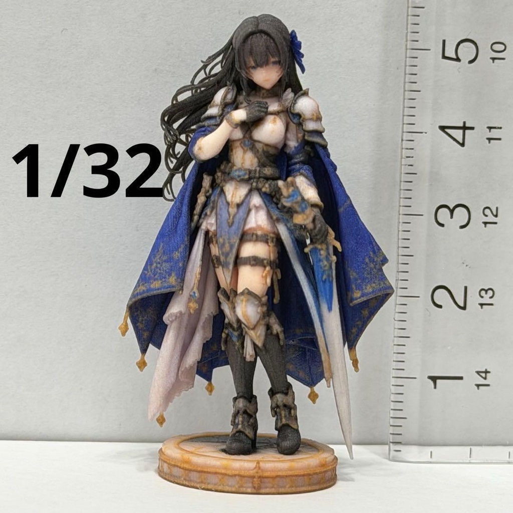 1/32 フィギュア 異世界の女の子 青マント リアルフィギュア 完成品 ミニカーに ジオラマ ミニチュアイメージ 3Dフィギュア