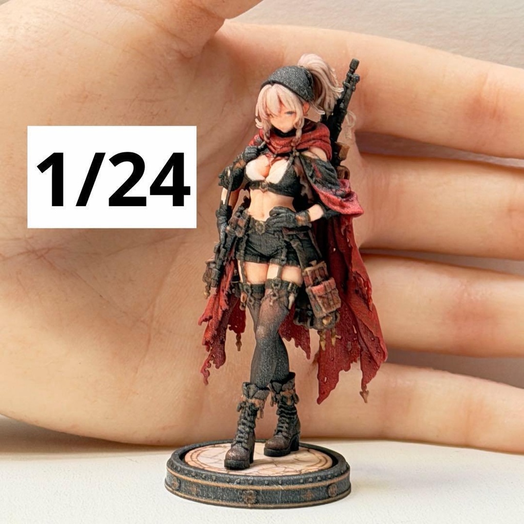 1/24 フィギュア　異世界の女の子　赤マント　ミニチュアイメージ　リアルフィギュア　