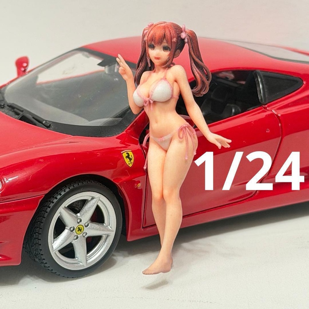 1/24 8008-01-p フィギュア 水着 ミニカーに 完成品 ミニチュアイメージ リアルフィギュア