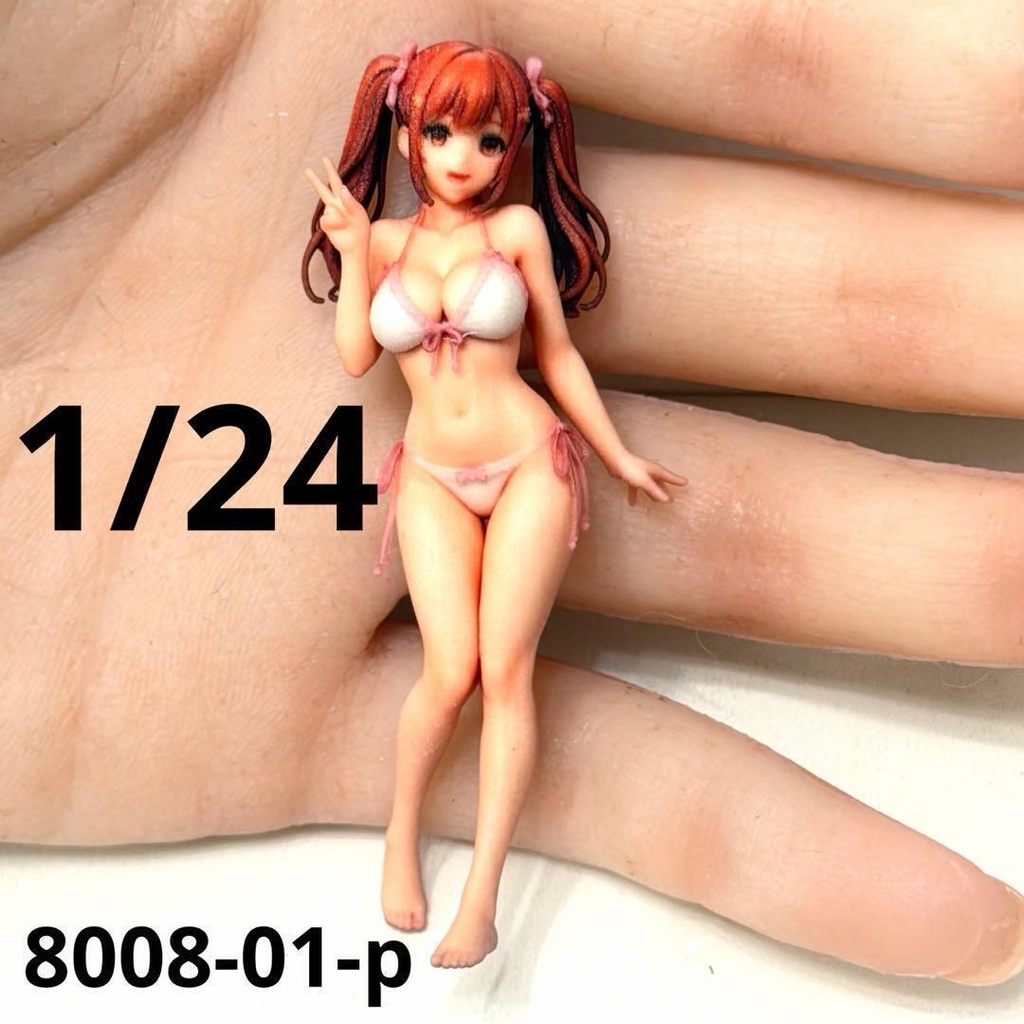 1/24 8008-01-p フィギュア 水着 ミニカーに 完成品 ミニチュアイメージ リアルフィギュア