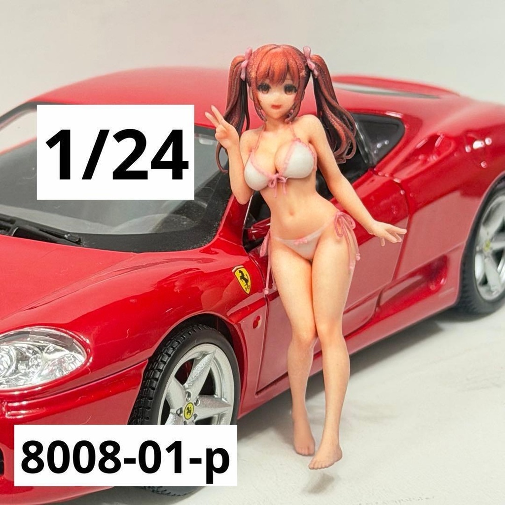1/24 8008-01-p フィギュア　水着　ミニカーに　完成品　ミニチュアイメージ　リアルフィギュア