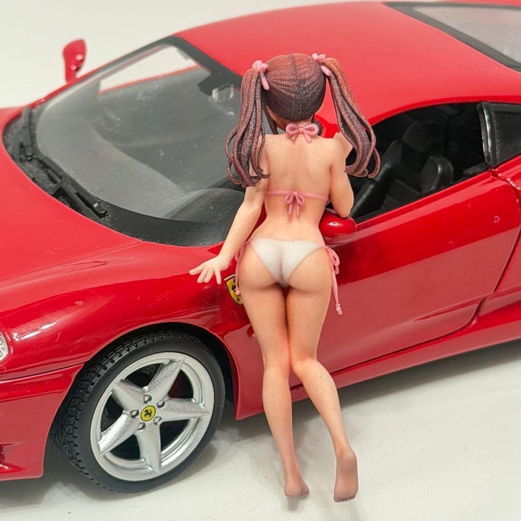 1/24 8008-01-p フィギュア 水着 ミニカーに 完成品 ミニチュアイメージ リアルフィギュア