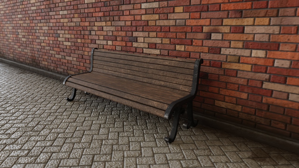 【3Dモデル】ベンチ