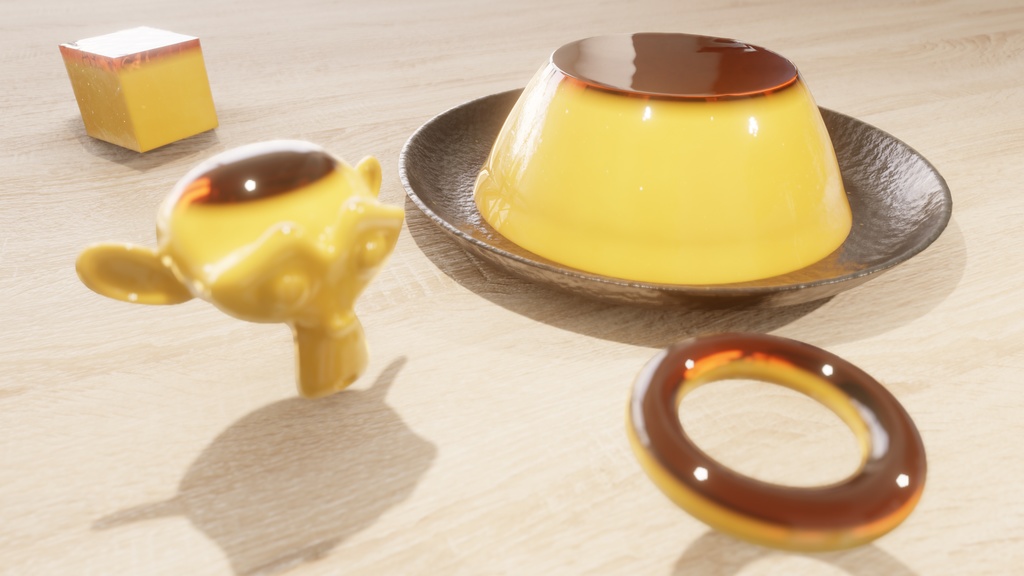 無料DL可【マテリアル】blender用プリンマテリアル