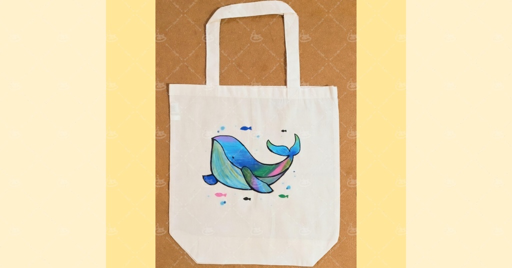 「虹色のくじら」原画トートバッグ