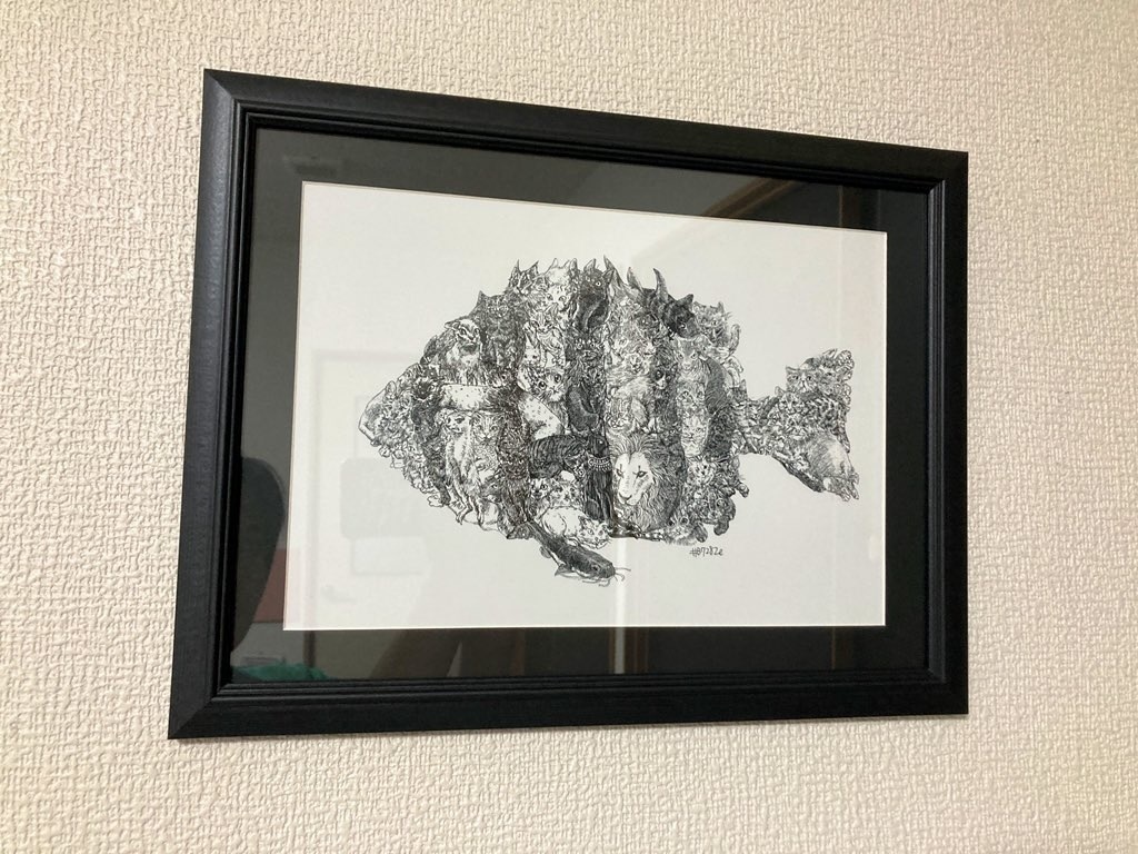 ペン画　複製画　