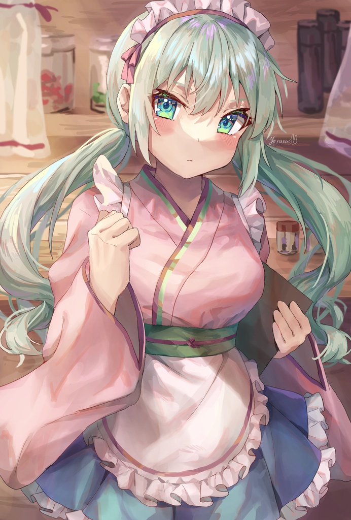 和メイドわらびちゃんポストカード
