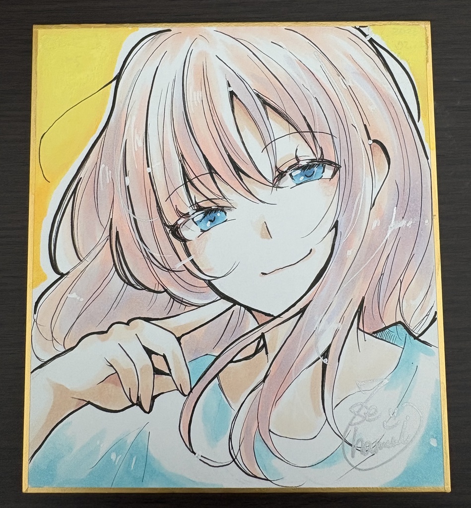 サイン入りアナログイラスト色紙b
