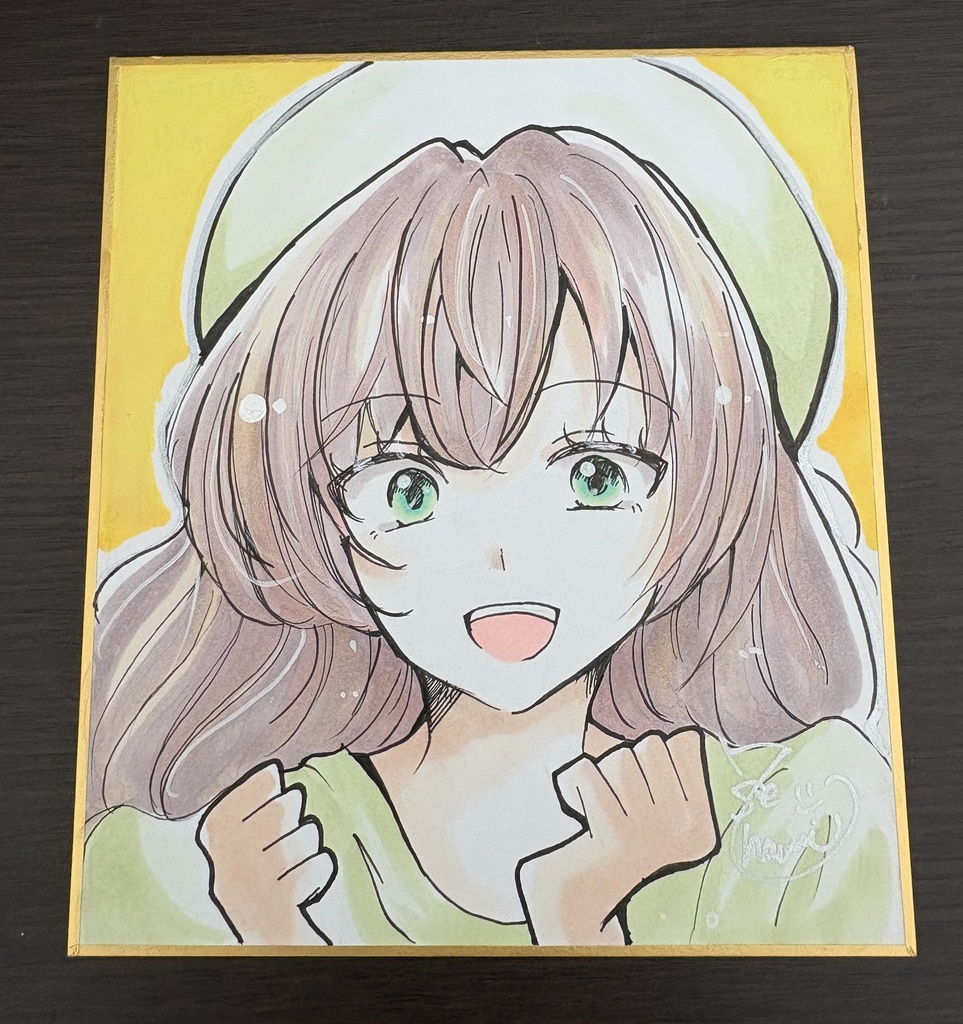 サイン入りアナログイラスト色紙c