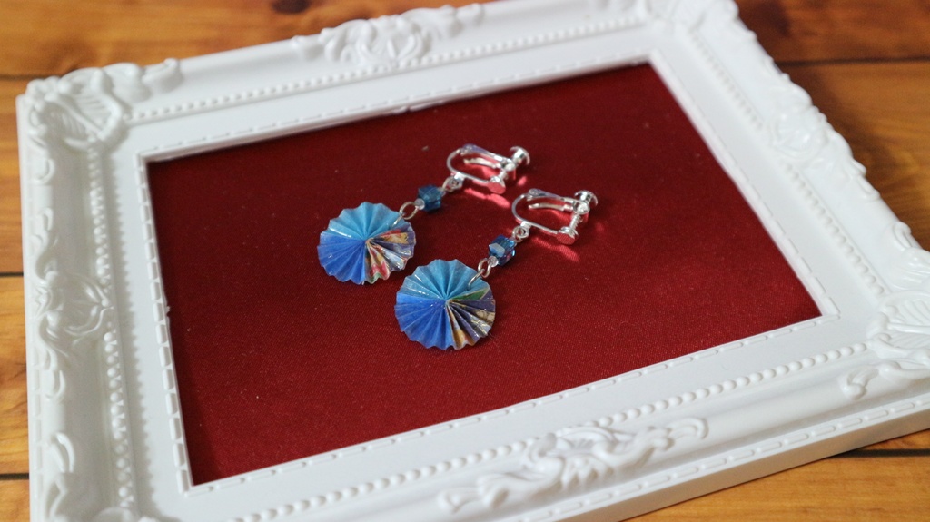 【創作】和柄折り紙イヤリング
