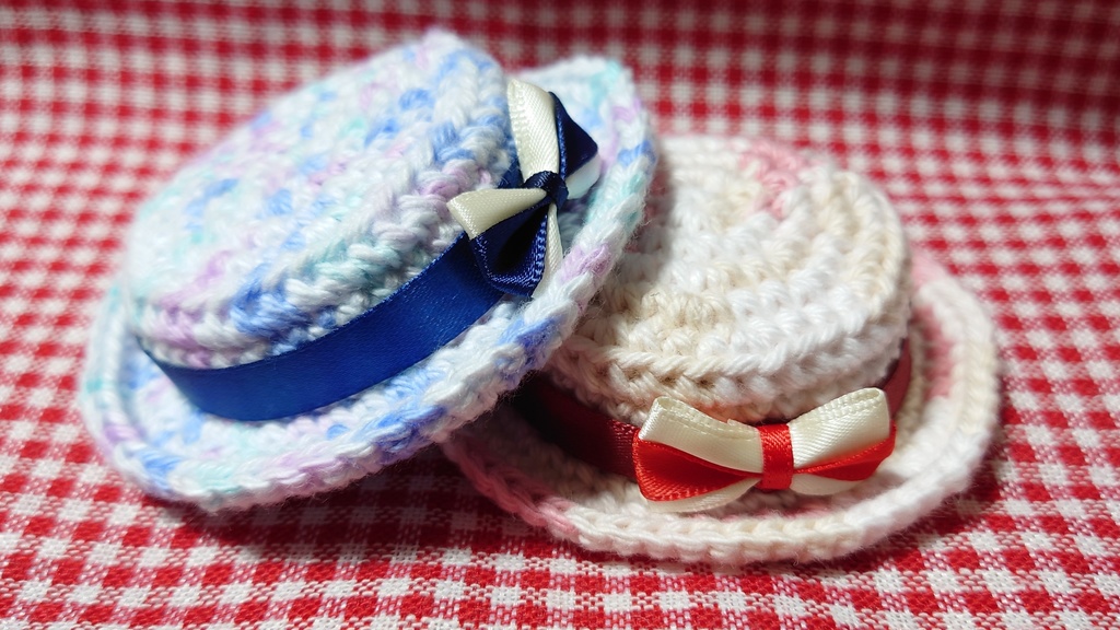 【10cm&12cmぬい用】マーブルカラーカンカン帽