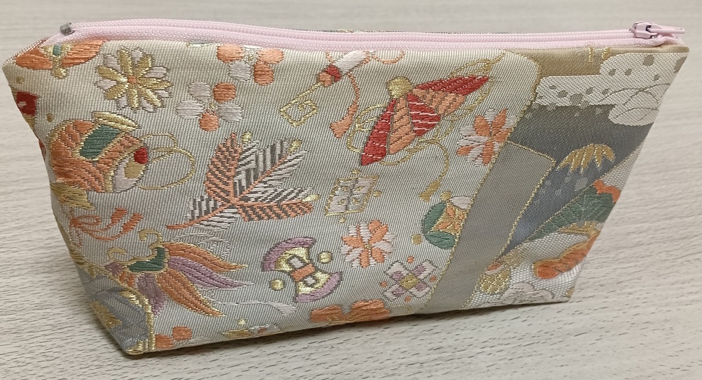 Kimono Pouch 帯 ポーチ (crane / 鶴)