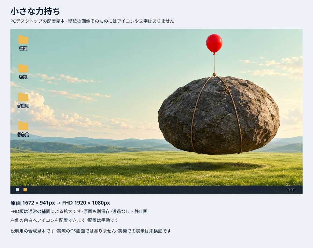 小さな力持ち|PC壁紙 PNG【原画+FHD拡大版】