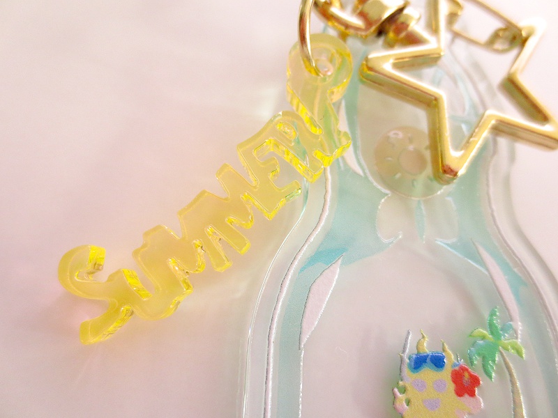 ◆夏っぽい松✕ラムネ瓶◆アクリルキーホルダー