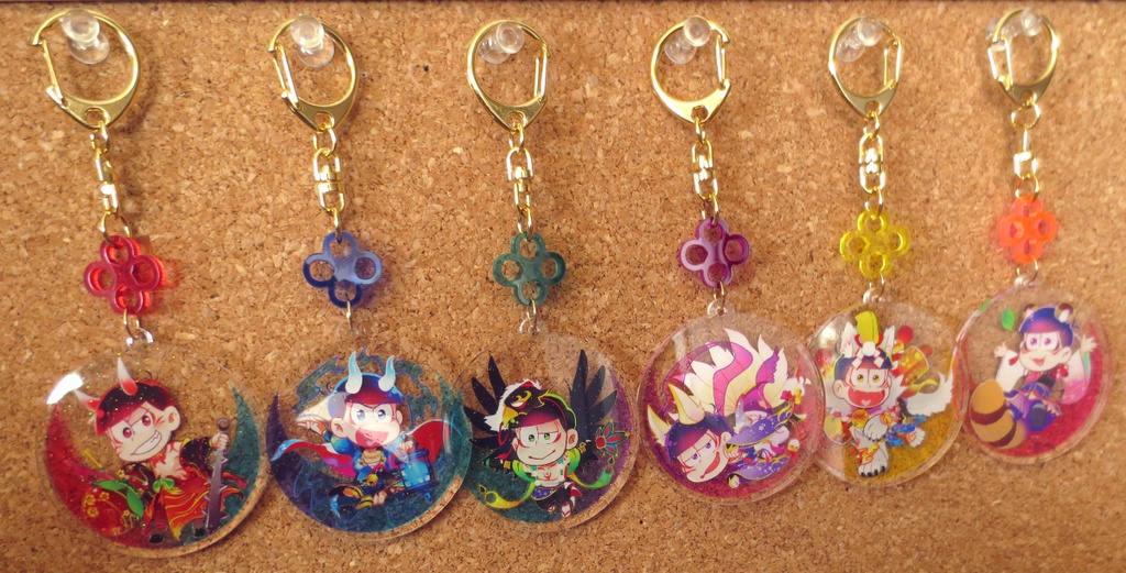 ◆へそウォ妖怪松✕透明三日月◆アクリルキーホルダー