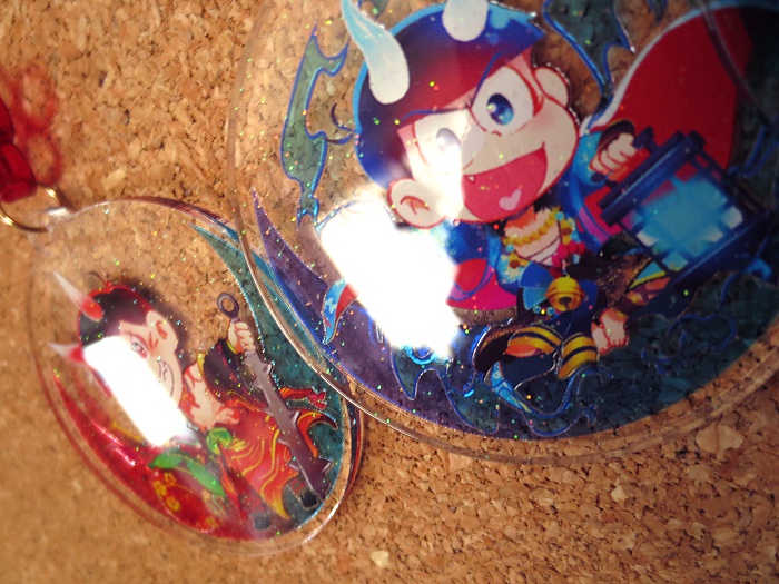 ◆へそウォ妖怪松✕透明三日月◆アクリルキーホルダー