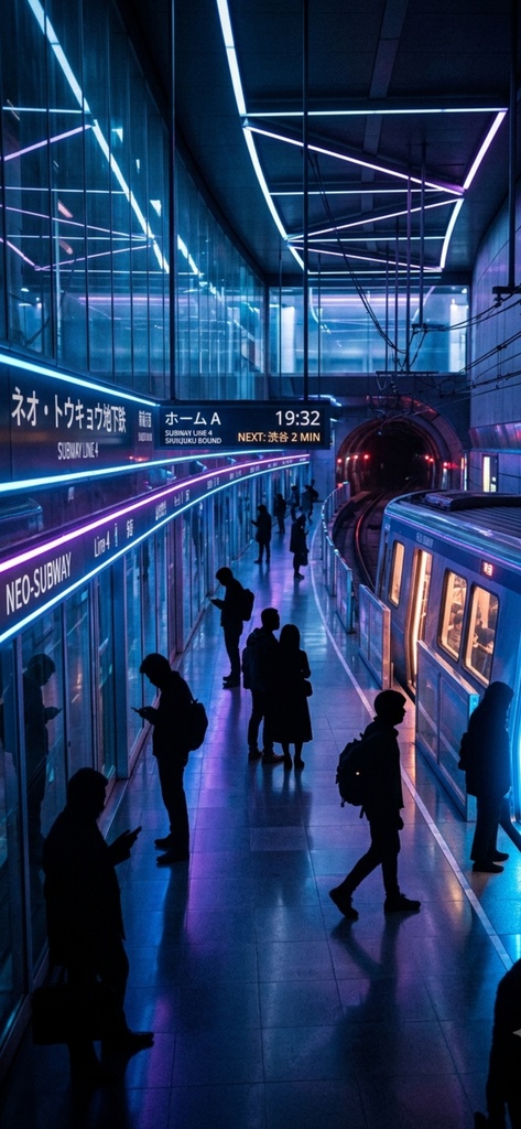 【AI壁紙】サイバーパンク都市シリーズ 全5枚セット CYBERPUNK CITY WALLPAPER SET - 5designs