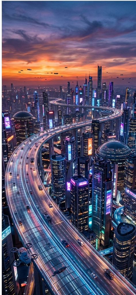 【AI壁紙】サイバーパンク都市シリーズ 全5枚セット CYBERPUNK CITY WALLPAPER SET - 5designs