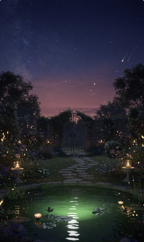 静寂に守られた月の庭🌙✨