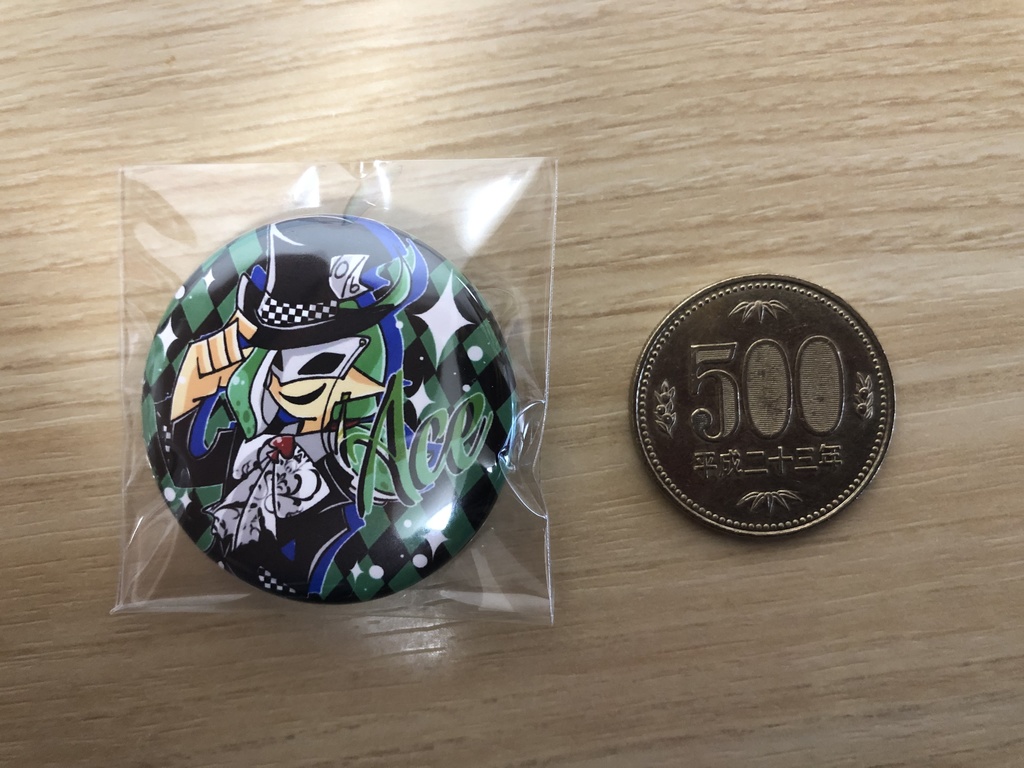 スプラ缶バッジ 帽子屋 エース 不思議の国のわんだ4 Booth