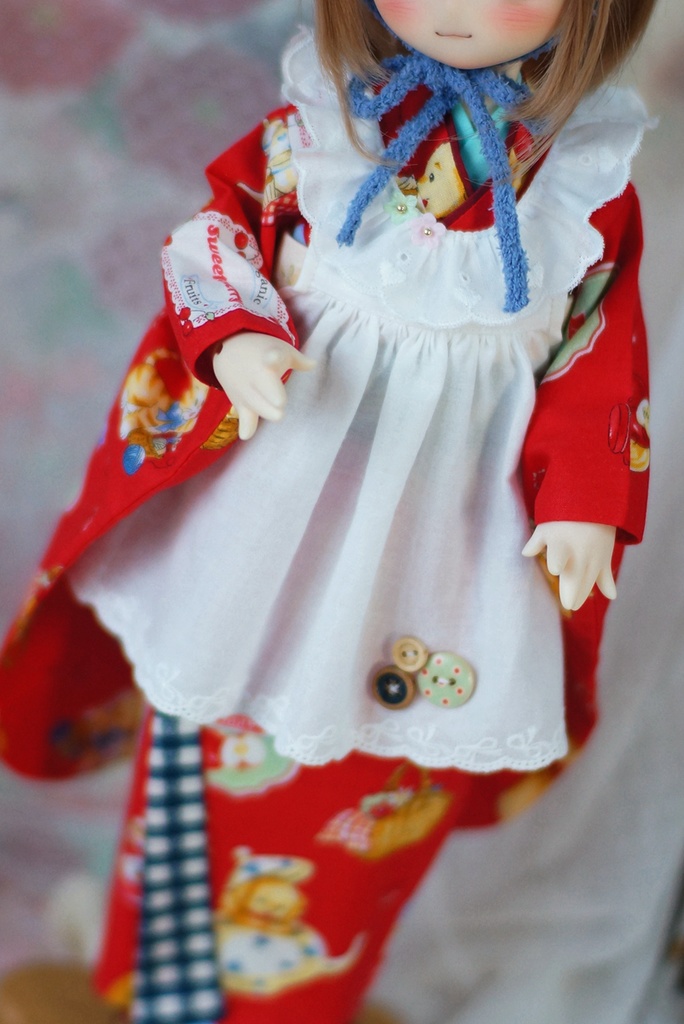 kumakoサイズ 昭和レトロ着物 雛熊遊祭 春日ピクニックver.(ぽっくり付き)