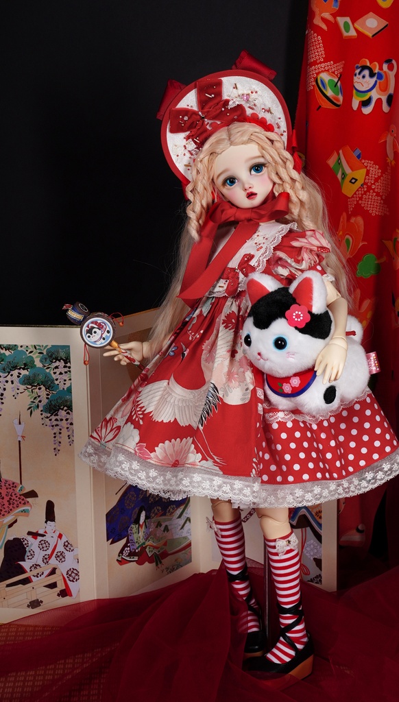 SD少女 文化人形風ドレスセット【鶴の舞】