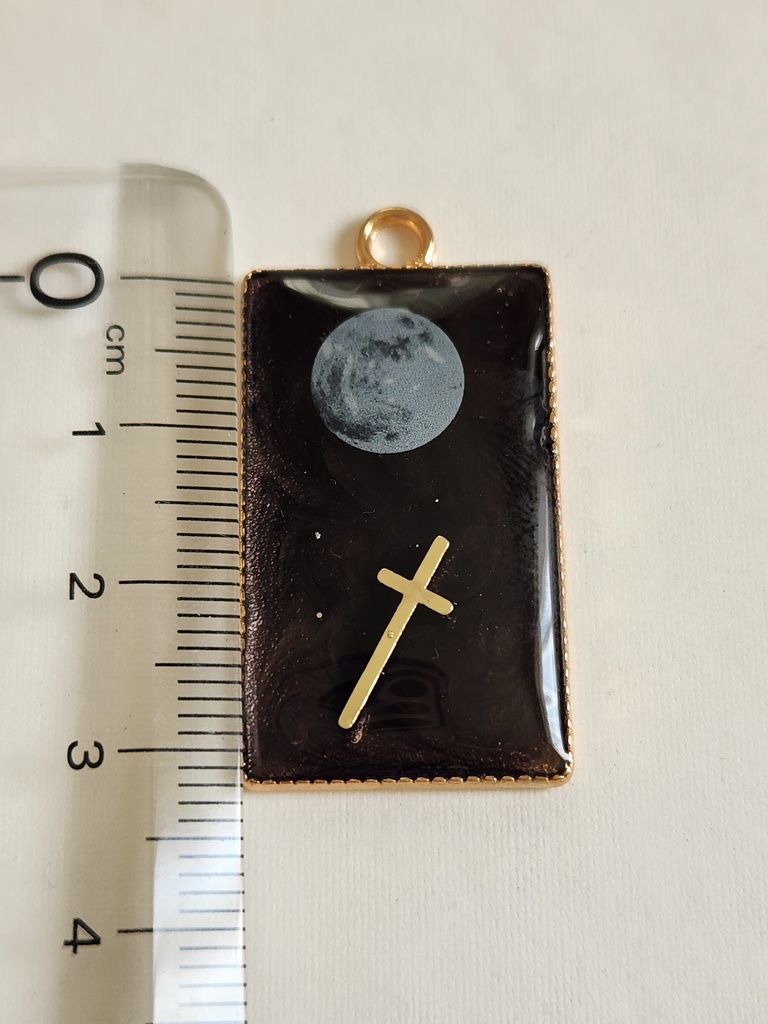 満月と十字架 ペンダントトップ