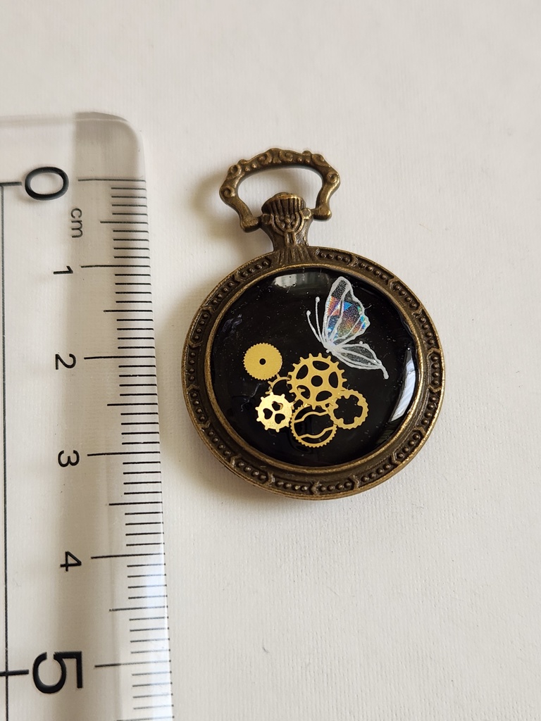 歯車と蝶々 ペンダントトップ