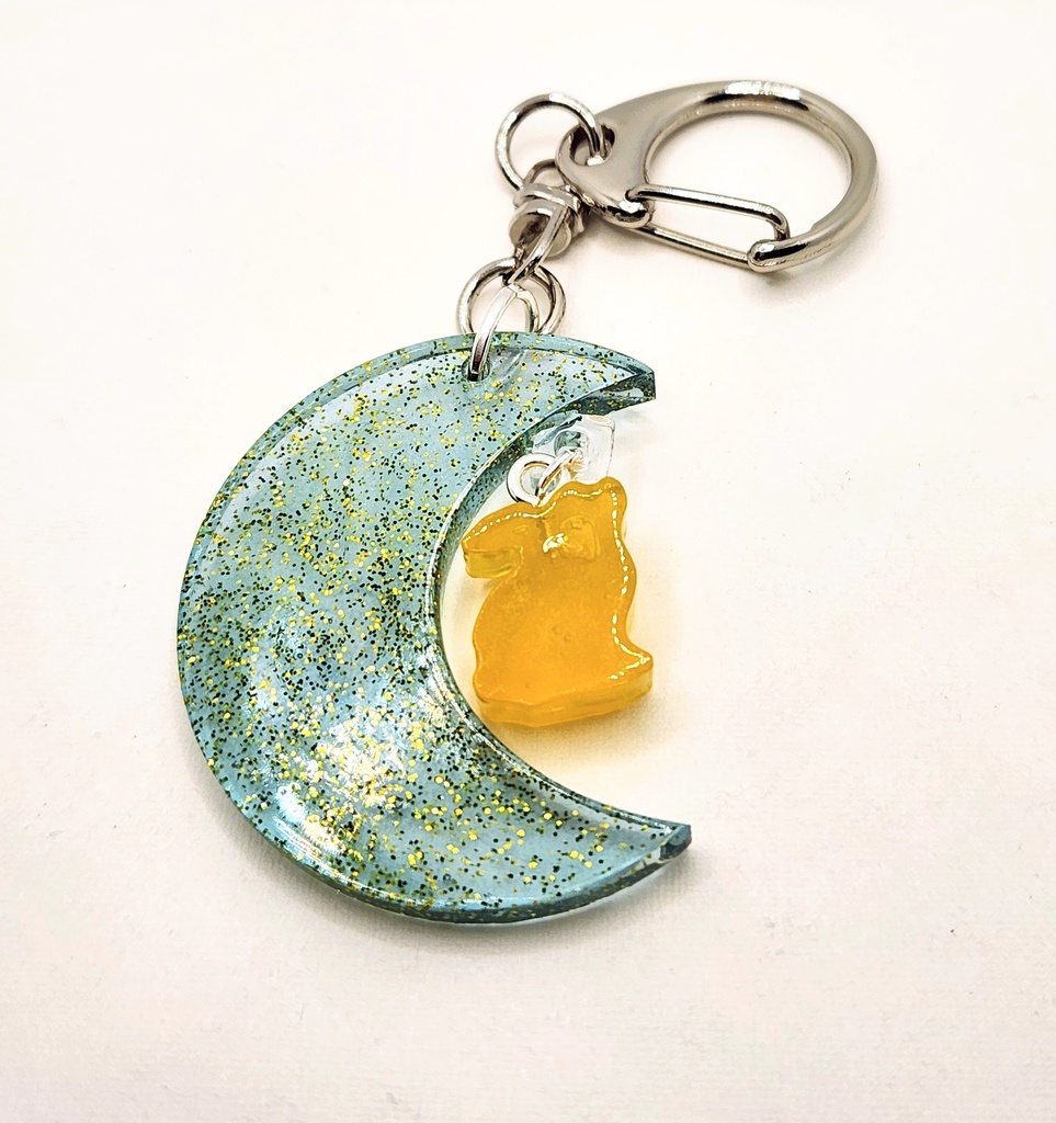月とうさぎ レジン キーホルダー