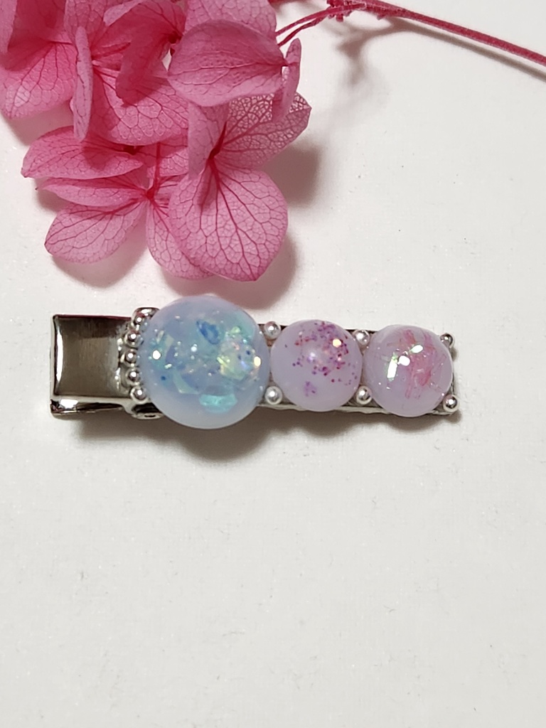 レジン キラキラヘアクリップ