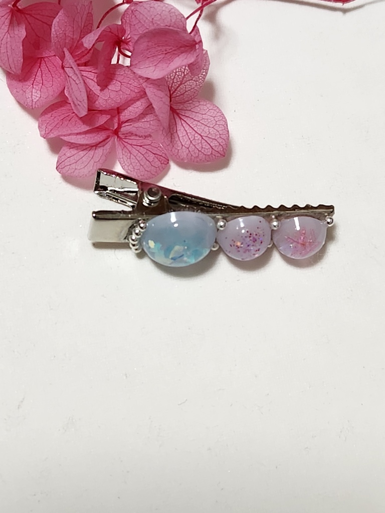レジン キラキラヘアクリップ