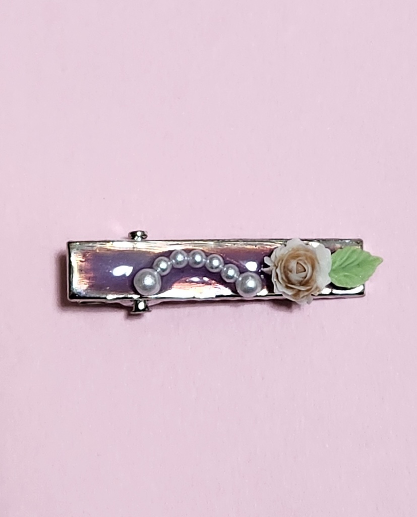 レジン バラ ヘアクリップ
