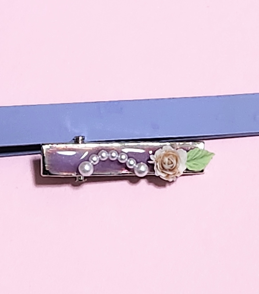 レジン バラ ヘアクリップ