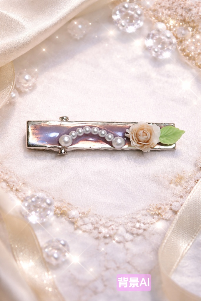レジン バラ ヘアクリップ
