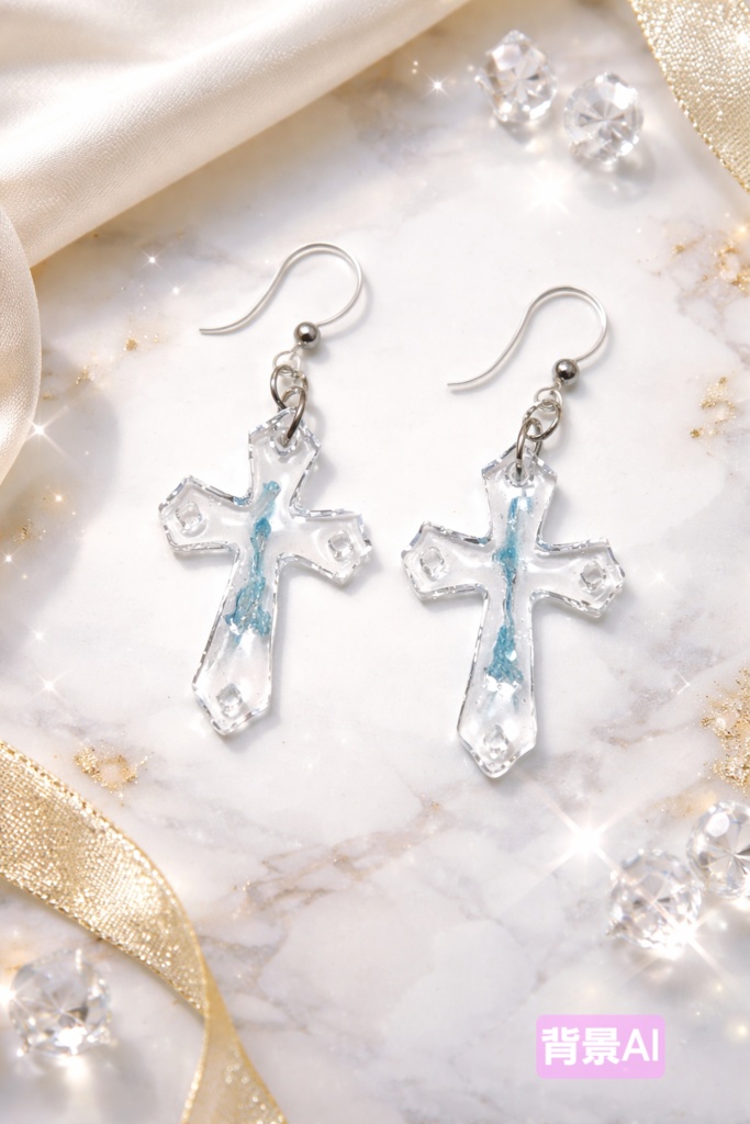 レジン ピアス 十字架