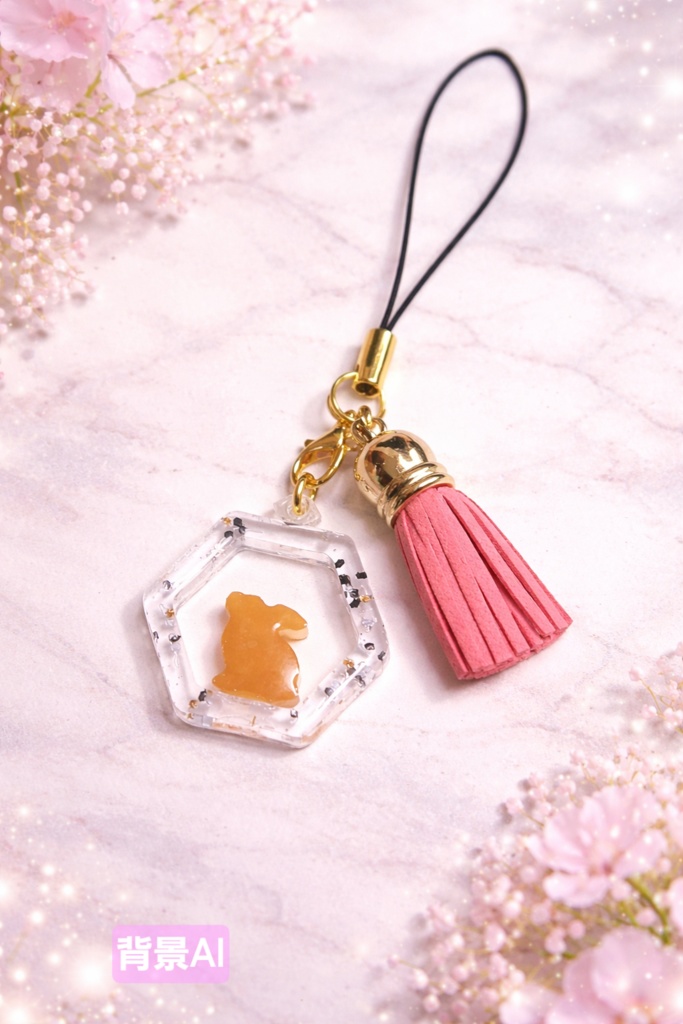 レジン うさぎ キーホルダー
