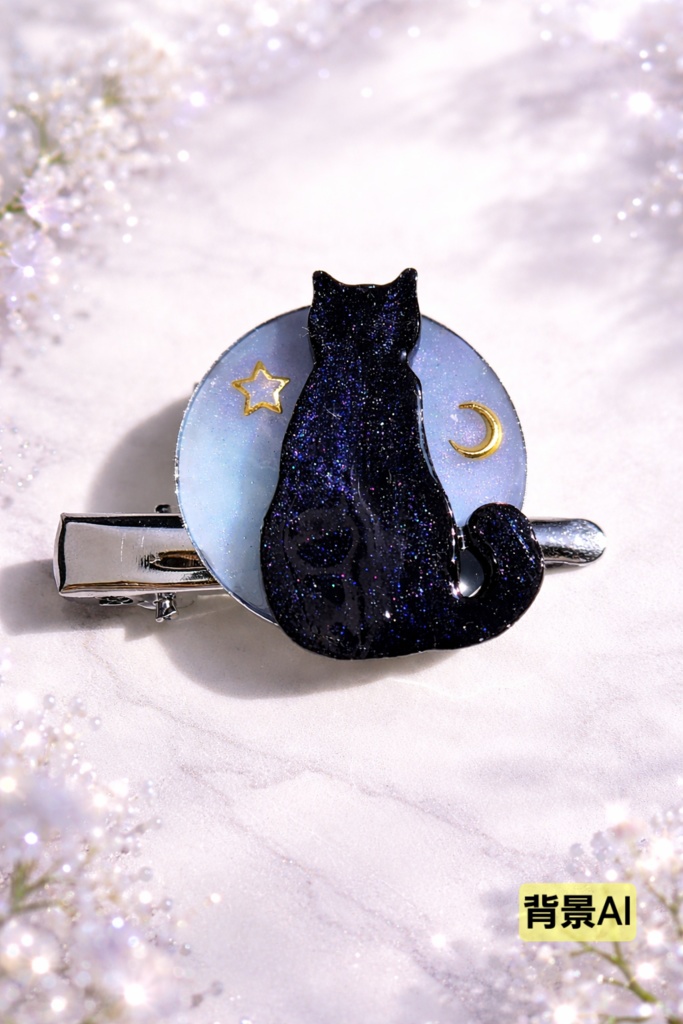 レジン 猫 コサージュピン