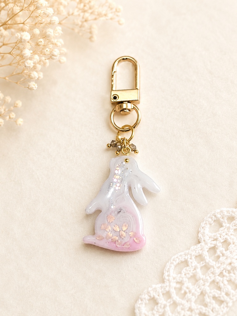 レジン うさぎ キーホルダー
