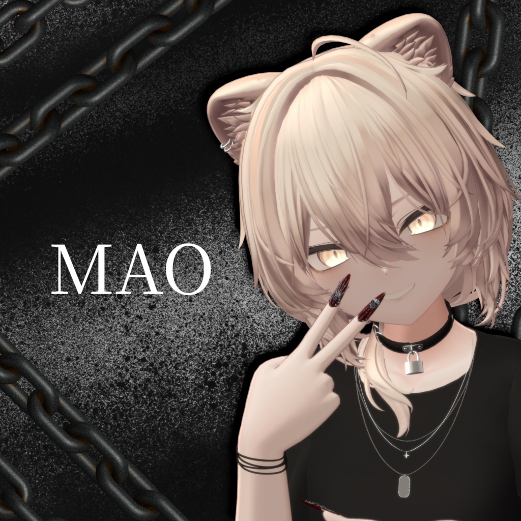 【8アバター対応】SKULL CHAIN NAIL