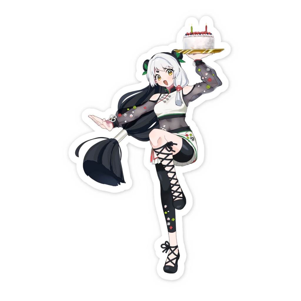 2周年熊猫はづきスマホステッカー