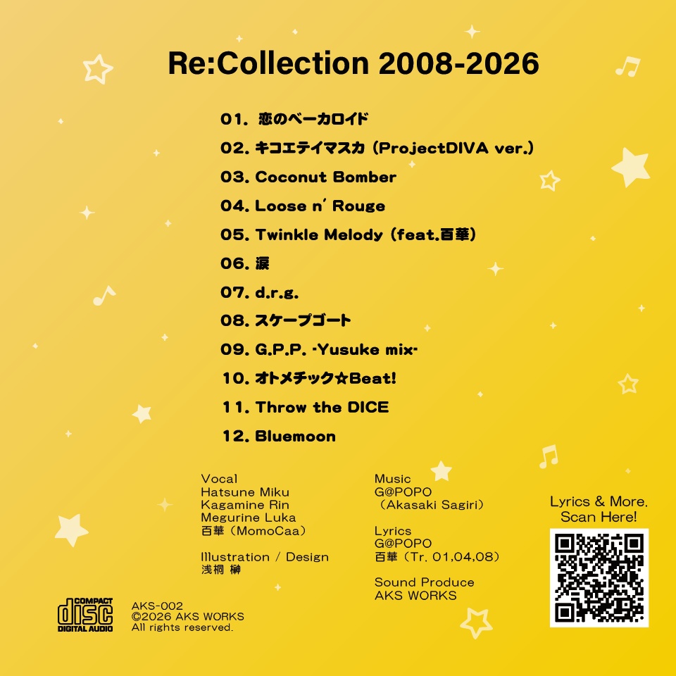 G@POPO Re:Collection 2008-2026【CD/AKS-002】
