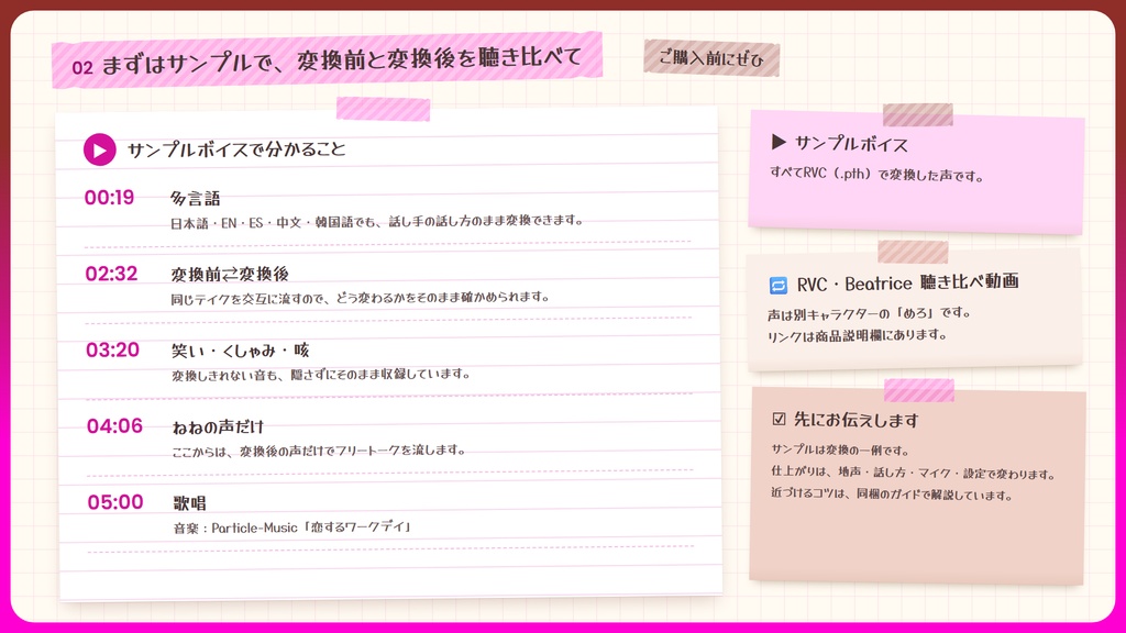 【RVC学習済みモデル】とことん媚び媚び、あざとい小悪魔ボイス💕『ねね』 / 🎤会話・歌唱・ささやきを全部学習、ずっと使えるRVC / Beatrice V2・ONNX同梱 / 🌍EN・ESP・中文・한국어
