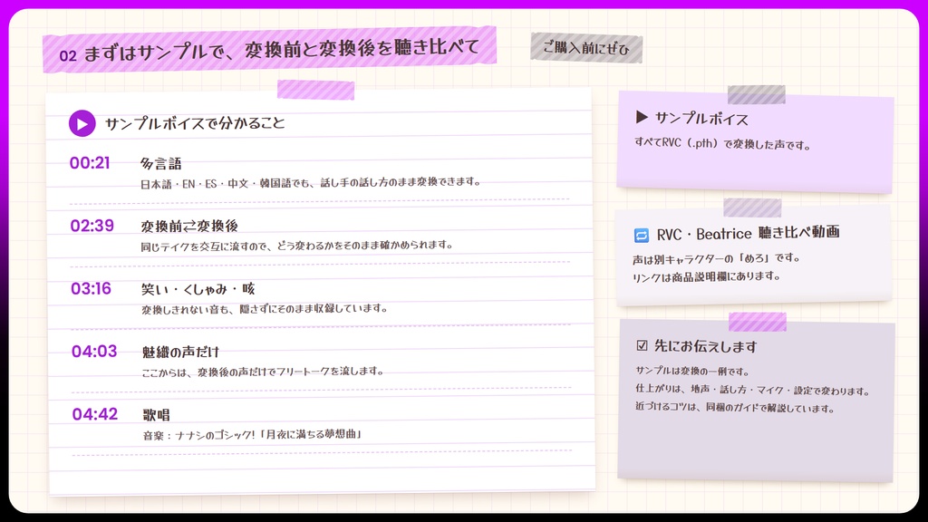 【RVC学習済みモデル】気怠げで色っぽい、大人のお姉さんボイス🍷『魅織』 / 🎤会話・歌唱・ささやきを全部学習、ずっと使えるRVC / Beatrice V2・ONNX同梱 / 🌍EN・ESP・中文・한국어