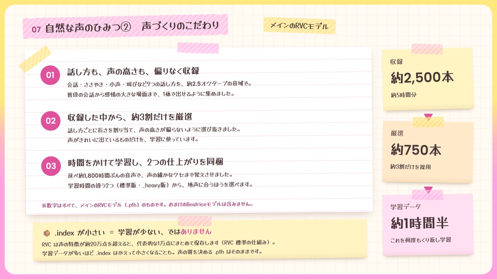 【RVC学習済みモデル】とろける包容力の、甘やかしママボイス☕『みさき』 / 🎤会話・歌唱・ささやきを全部学習、ずっと使えるRVC / Beatrice V2・ONNX同梱 / 🌍EN・ESP・中文・한국어