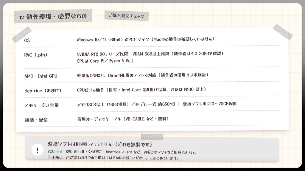 【RVC学習済みモデル】甘くて爽やか、癒やしの男性イケボ💧『レイン』 / 🎤会話・歌唱・ささやきを全部学習、ずっと使えるRVC / Beatrice V2・ONNX同梱 / 🌍EN・ESP・中文・한국어