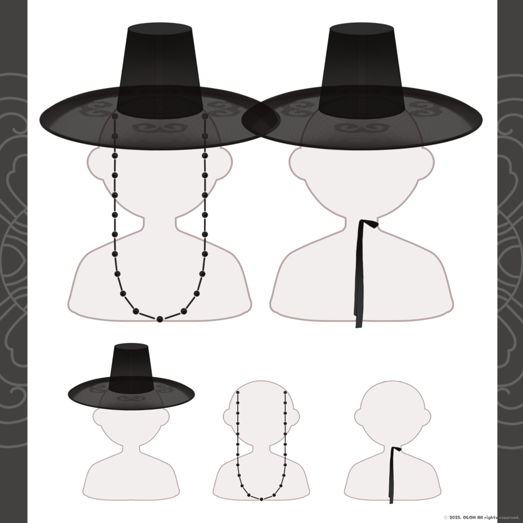 [Free Vtuber Asset] Traditional Korean Hat "Gat"