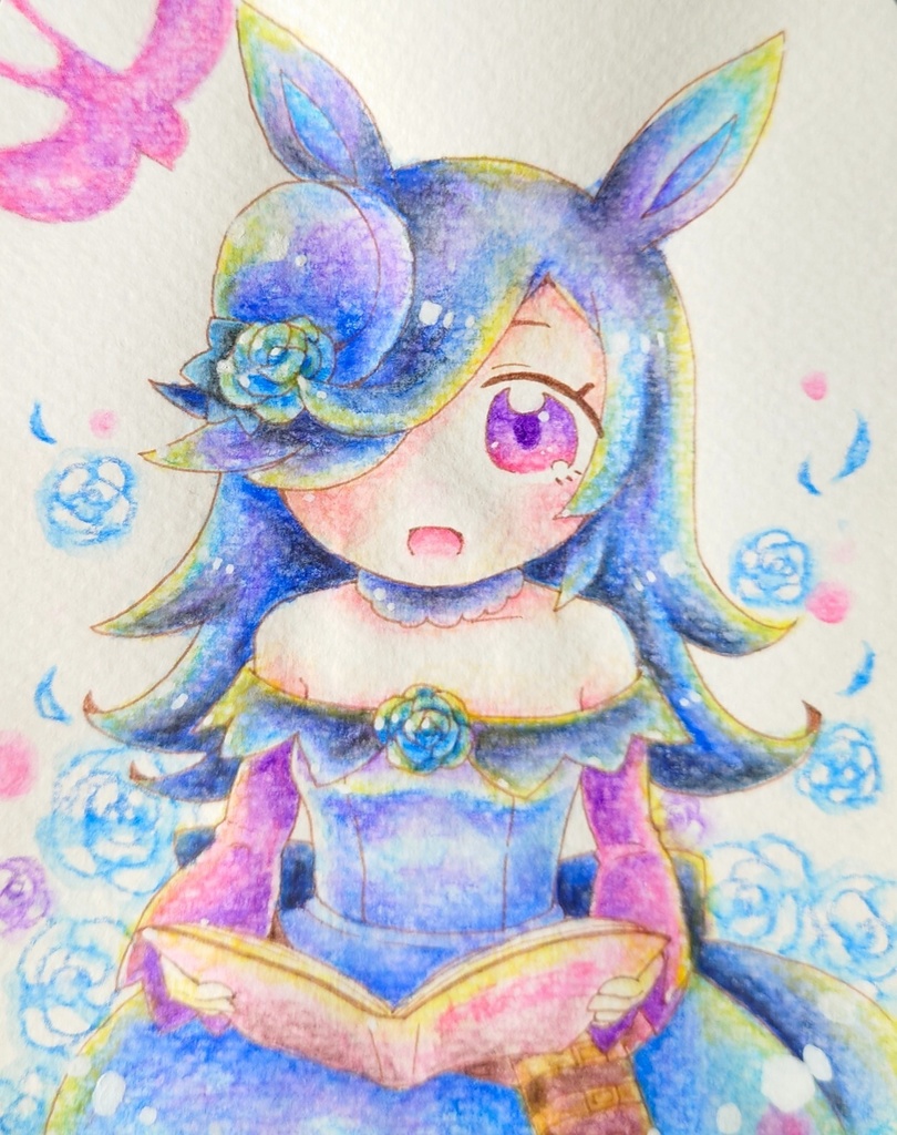 ウマ娘 ライスシャワー 手描きイラスト アナログ原画