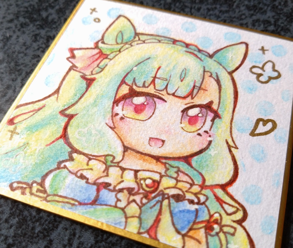 ウマ娘 メジロアルダン 手描きイラスト 豆色紙