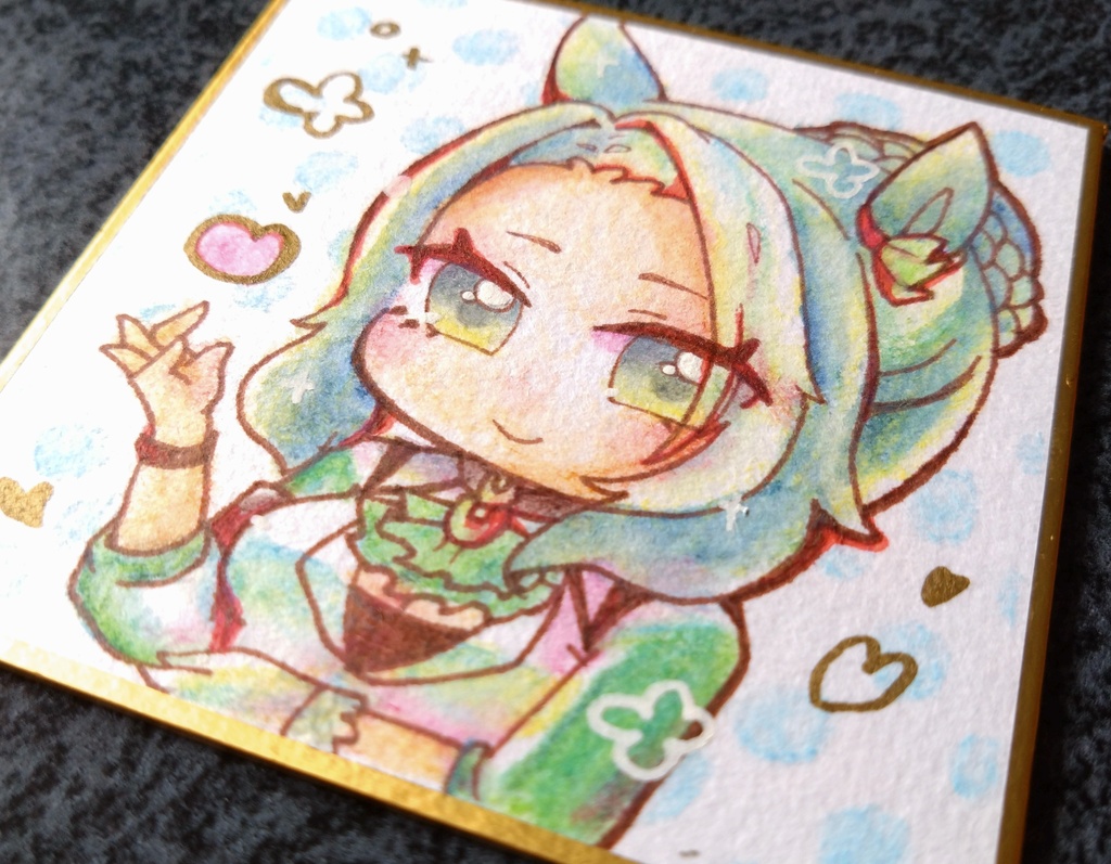 ウマ娘 メジロラモーヌ 手描きイラスト 豆色紙