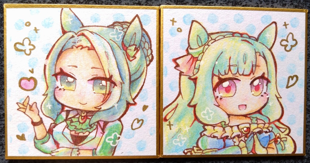 ウマ娘 メジロラモーヌ 手描きイラスト 豆色紙